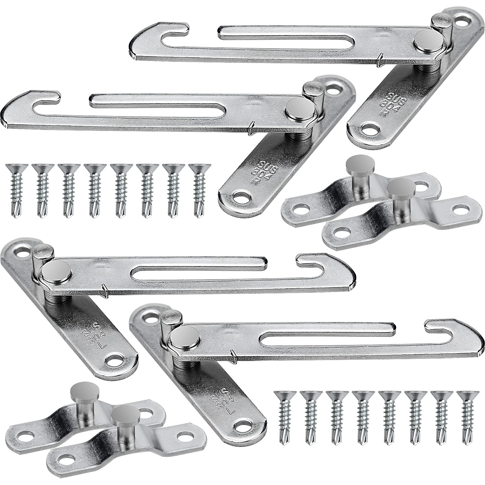 HAOSEA 2 Pairs UPVC Window Restrictor Hook Left and Right 4 Pcs Window Restrictor Locks,Child Lock Restrictor Safety Catch