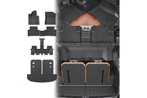 Thinzyou Floor Mats Compatible with 2021-2025 2026 Kia Sorento 6&7 Passenger Cargo Mat TPE Back Seat Cover Protector 2024 Sorento Accessories (Fit 6&7 Seats,Trunk Mat with Backrest Mats+Floor Mats)