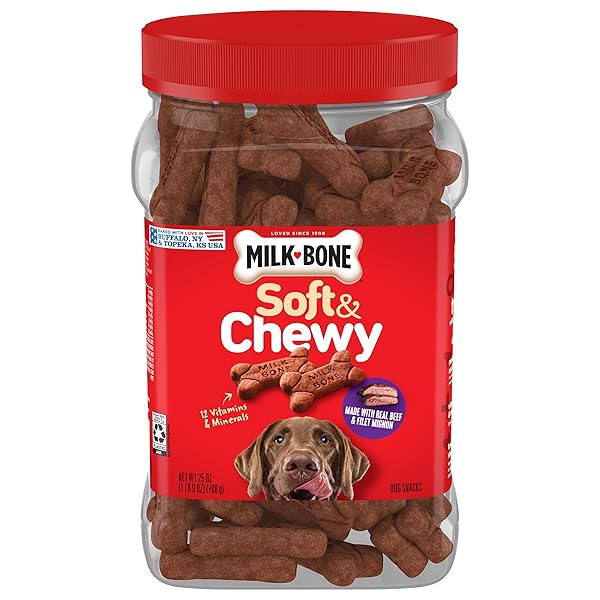MILK-BONE SOFT & CHEWY DOG TREATS, BEEF & FILET MIGNON RECIPE, 25 OUNCE