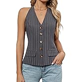 Blooming Jelly Womens Vest Tops V Neck Button Down Sleeveless Trendy Summer Tank Tops Dressy Ladies Business Casual Outfits