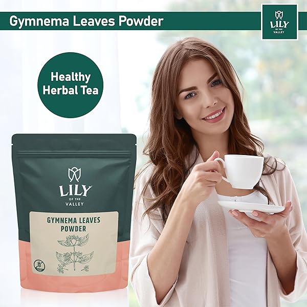 LILY OF THE VALLEY GYMNEMA SYLVESTRE LEAF POWDER – HERBAL GURMAR POWDER – VEGAN & GLUTEN – FREE – PACKED IN RESEALABLE POUCH (16OZ, 453G)