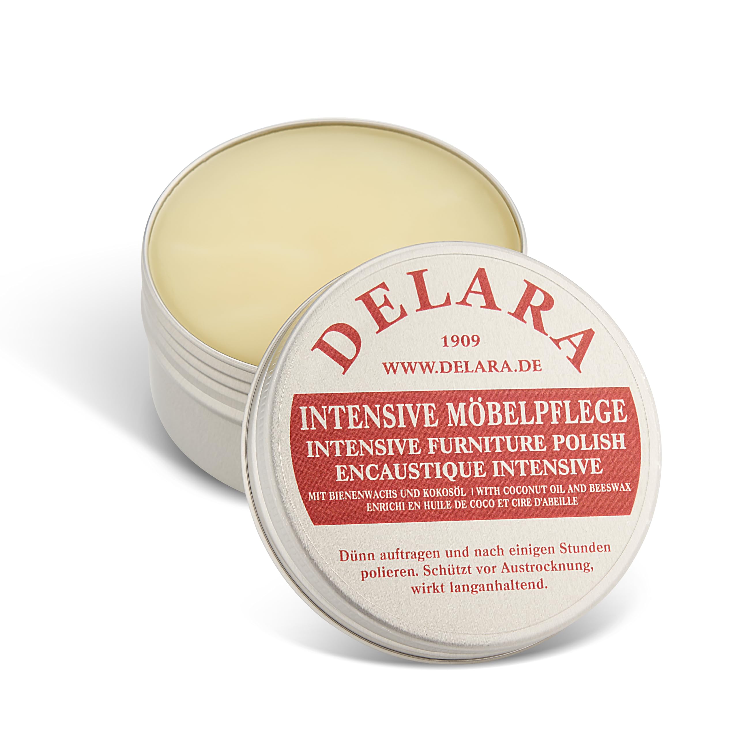 Delara - intensive furniture polish - high quality polish with bees wax and coconut oil - 75 ml