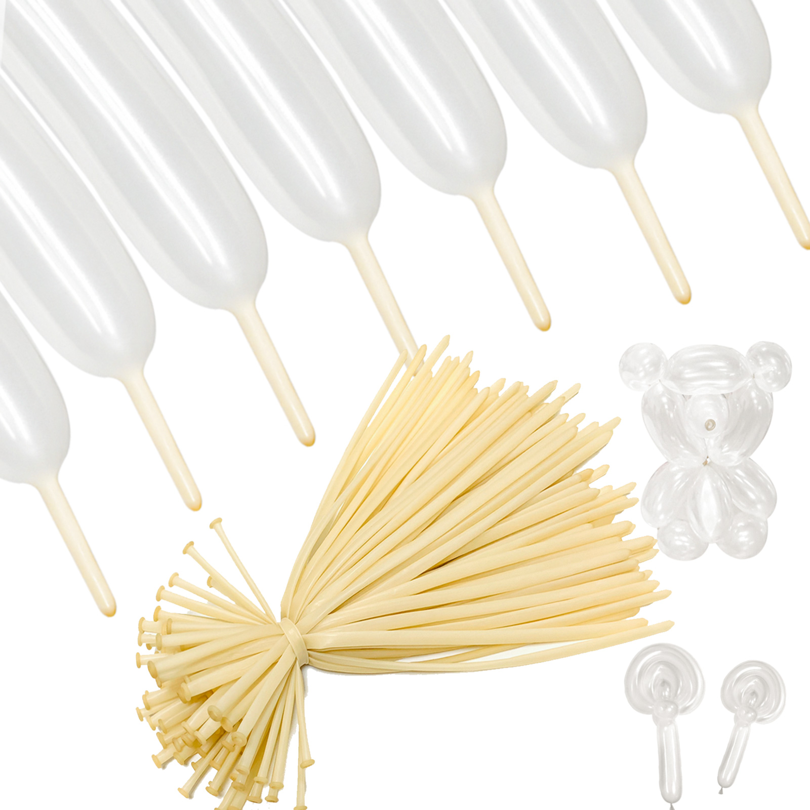 260q Long Balloons Clear Modelling Balloons, 100pcs Twisting Animal Long Magic Latex Balloon for Balloon arch Birthday Wedding Christmas Party Balloons Decoration