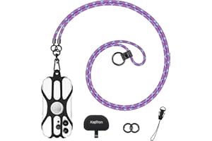 Kaptron Universal Cell Phone Lanyard: Adjustable Crossbody Cell Phone Strap with Silicone Phone Holder and Phone Tethers