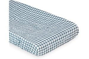 Lulujo Soft Cotton Baby Change Pad Cover (Navy Gingham)