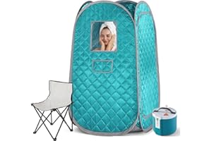 amocane Portable Steam Sauna, Full Size Personal Steam Sauna with 1000W Steam Generator, Indoor Saunas Tent with Remote Control & Chair, Full Body at Home Sauna