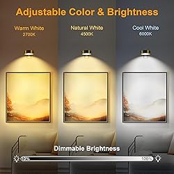 maylit 6 Pack Rechargeable Picture Lights, Battery