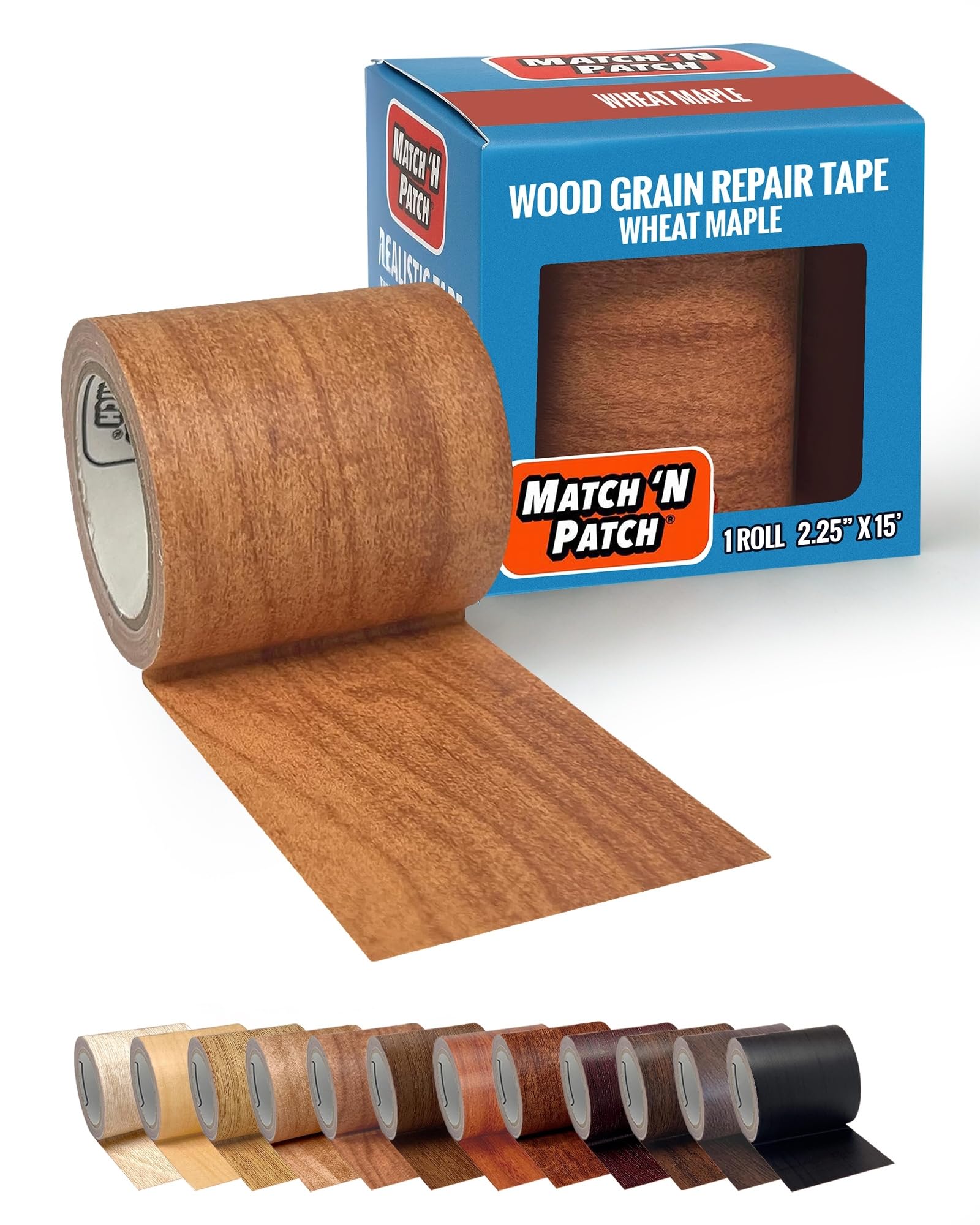 MATCH 'N PATCH Realistic Wood Grain Repair Tape, Wheat Maple