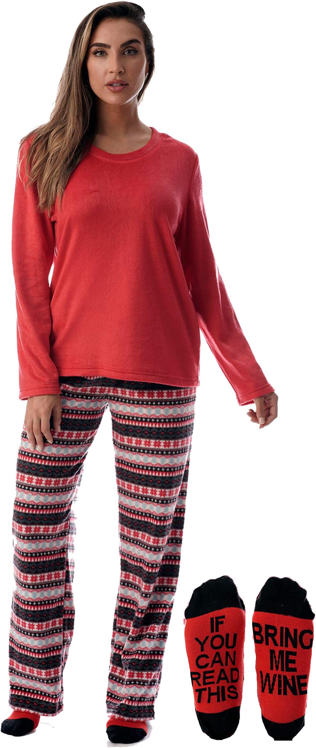 Ultra-Soft Women’s Pajama Pant Set - Nightgown with Matching Socks