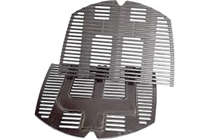 Votenli C764F(2-Pack) 25 x 17.8 inches Cast Iron Cooking Grid Grates Replacement for Weber 7646 Q300 Series, Q320, Q3000 Series, Q3200, 586002, 57060001, 404341 Grill Models