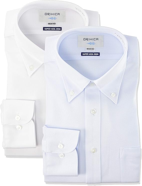 Amazon Co Jp オリヒカ お得なシャツセット スーパーノンアイロン アイロン不要 ストレッチ 長袖 選べるカラーバリエーション ワイド ボタンダウン メンズ 服 ファッション小物