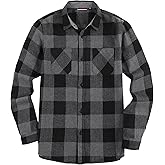WARHORSEE Boy's Flannel Shirts Long Sleeve Kids Plaid Button Down Shirt Lightweight Classic Collared 5-14 Years