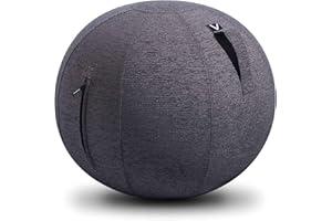 YAMAZAKI Vivora Luno - Sitting Ball Chair for Office and Home, Lightweight Self-Standing Ergonomic Posture Activating Exercise Ball Solution with Handle & Cover, Classroom & Yoga, Standard