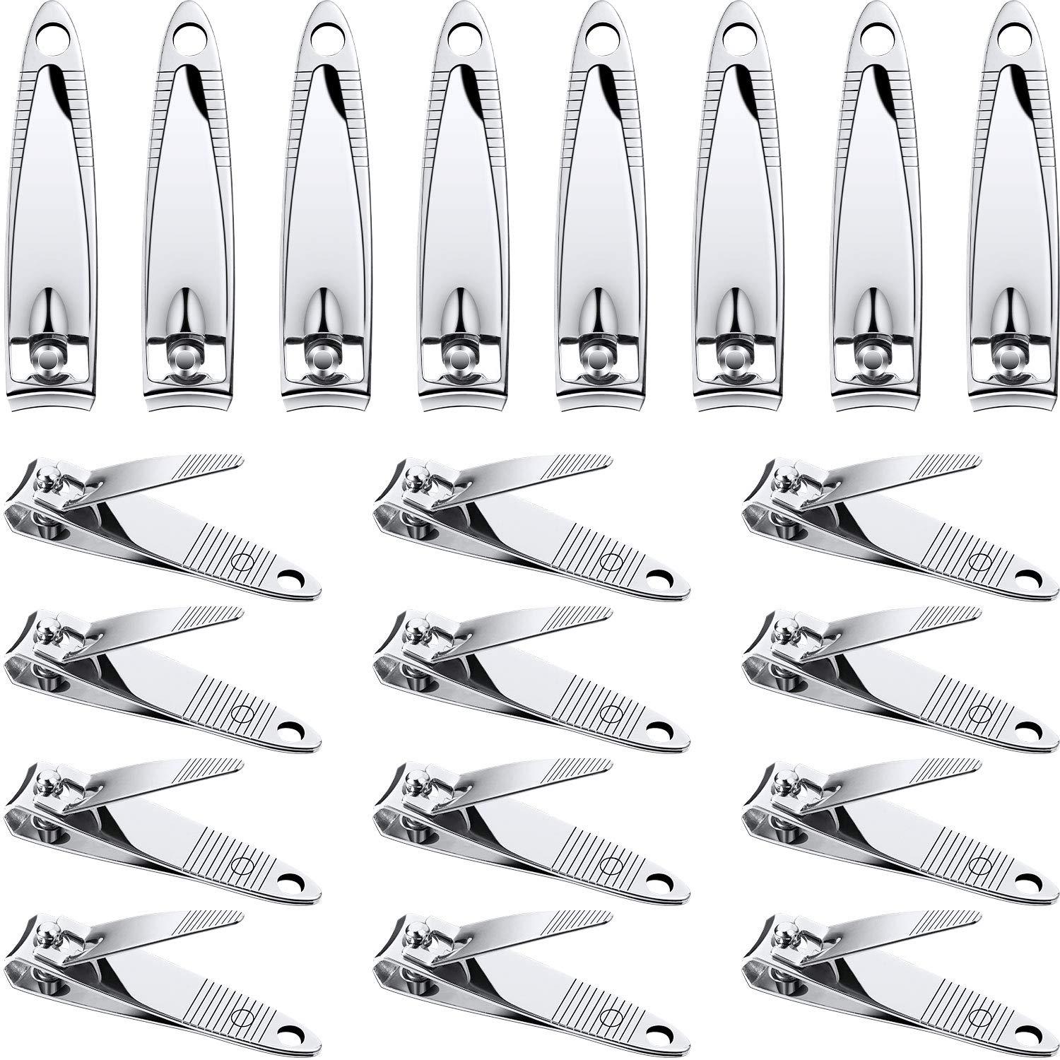 20 Pieces Stainless Steel Nail Clippers Set Fingernail and