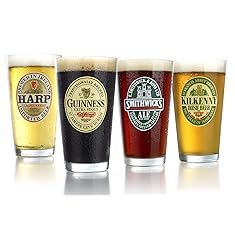 ARC International Luminarc Irish Beer Label Pub Beer Glass, 16oz , Set of 4 