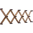 MyGift Wall Mounted Expandable Coat Rack, Rustic Solid - View #3
