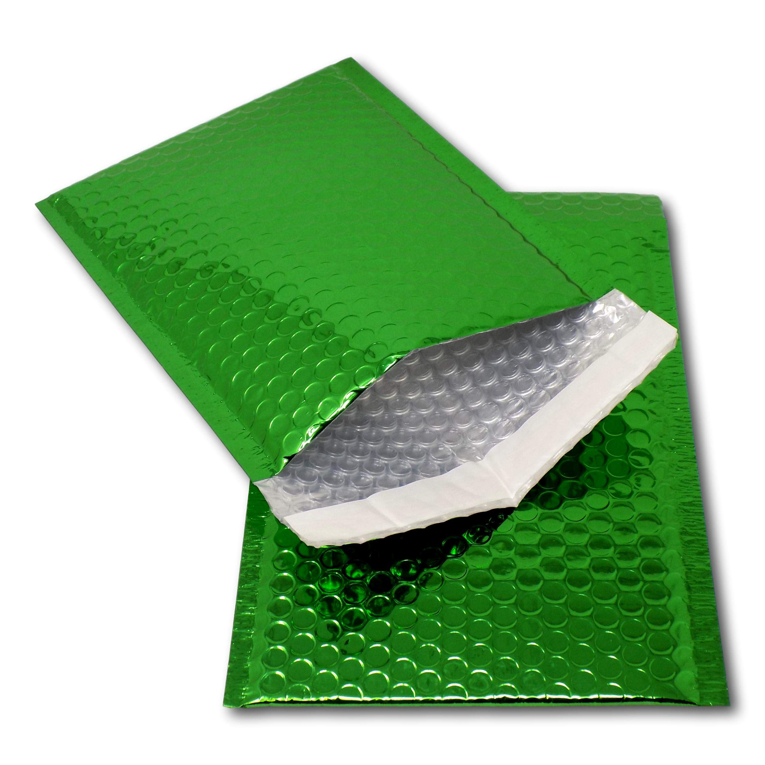 EPOSGEAR 10 Green Shiny Metallic Foil Bubble Padded Bag Mailing Envelopes - Perfect for Marketing, Promotions or and Alternative to Gift wrap (A5 / C5 (DVD) - 250mm x 180mm)