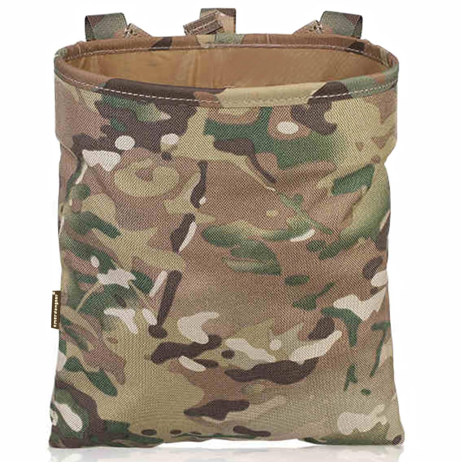 Tactical Molle Dump Collapsible Pouch Drawstring Magazine Dump Pouch Elite 500D Nylon Bag Camping Climbing Hiking Bag(Multicam)
