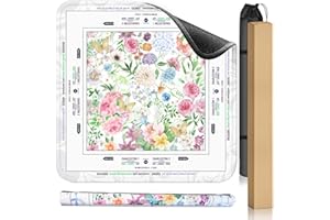 W-Mdsks Mahjong Gaming Mat with Floral Design, Anti-Slip Surface, 33.5 x 33.5 Inches, Synthetic Fabric, Rollable with Storage