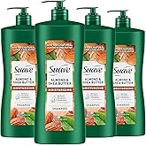 Suave Professionals Moisturizing Shampoo for Dry Hair Almond and Shea Butter Paraben-free and Dye-free 28 oz, Pack of 4