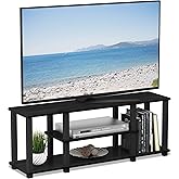 Furinno ‎20 Pounds Turn-N-Tube No Tools 3D 3-Tier Entertainment TV Stand up to 50 inch TV, Square Tubes, Americano/Black
