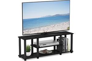 Furinno ‎20 Pounds Turn-N-Tube No Tools 3D 3-Tier Entertainment TV Stand up to 50 inch TV, Square Tubes, Americano/Black