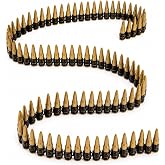 Kangaroo 60" Plastic Fake Bullet Belt for Adults - Cosplay Bullet Sash Prop | Army Soldier Military Ammo Costume Accessories Toy - Bandolier Cosplay Dress up - Cowboy Bullet Sash Straps Prop