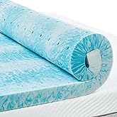PERLECARE 3 Inch Full Memory Foam Mattress Topper, Cooling Gel Infused Mattress Pad, Ventilated Bed Topper Full Size, CertiPU