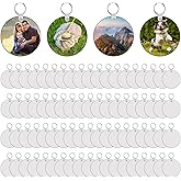 LaiHiulaan 240Pcs Sublimation Keychain Blanks Double Sides 80 MDF Sublimation Keychains Blank with 160 Rings and Clips