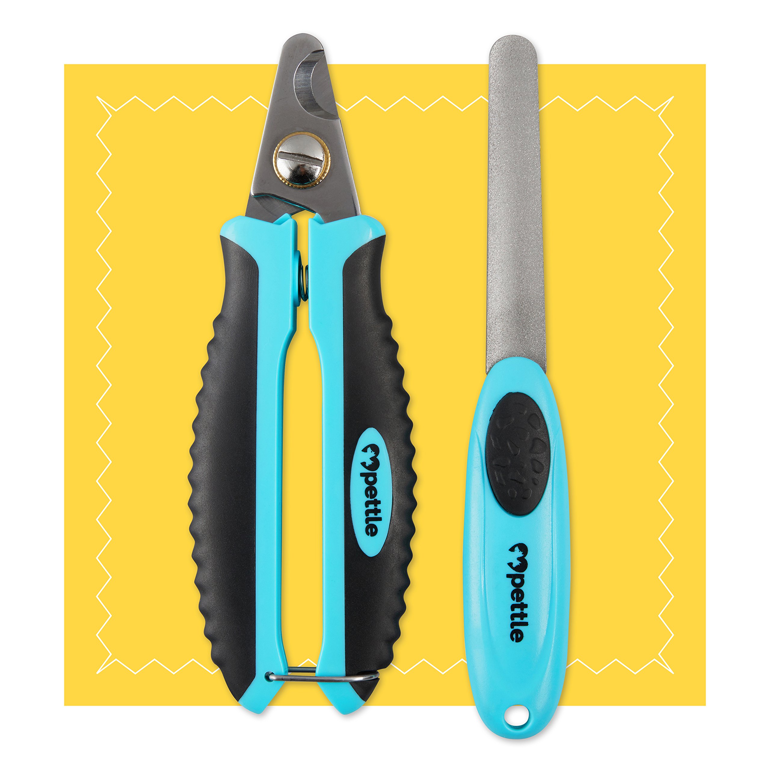 Professional claw clipper for dogs with Safety Guard - 100% splinter-free through sharpest stainless steel blades - Claw clipper + claw file + e-book - Professional claw cutter dog