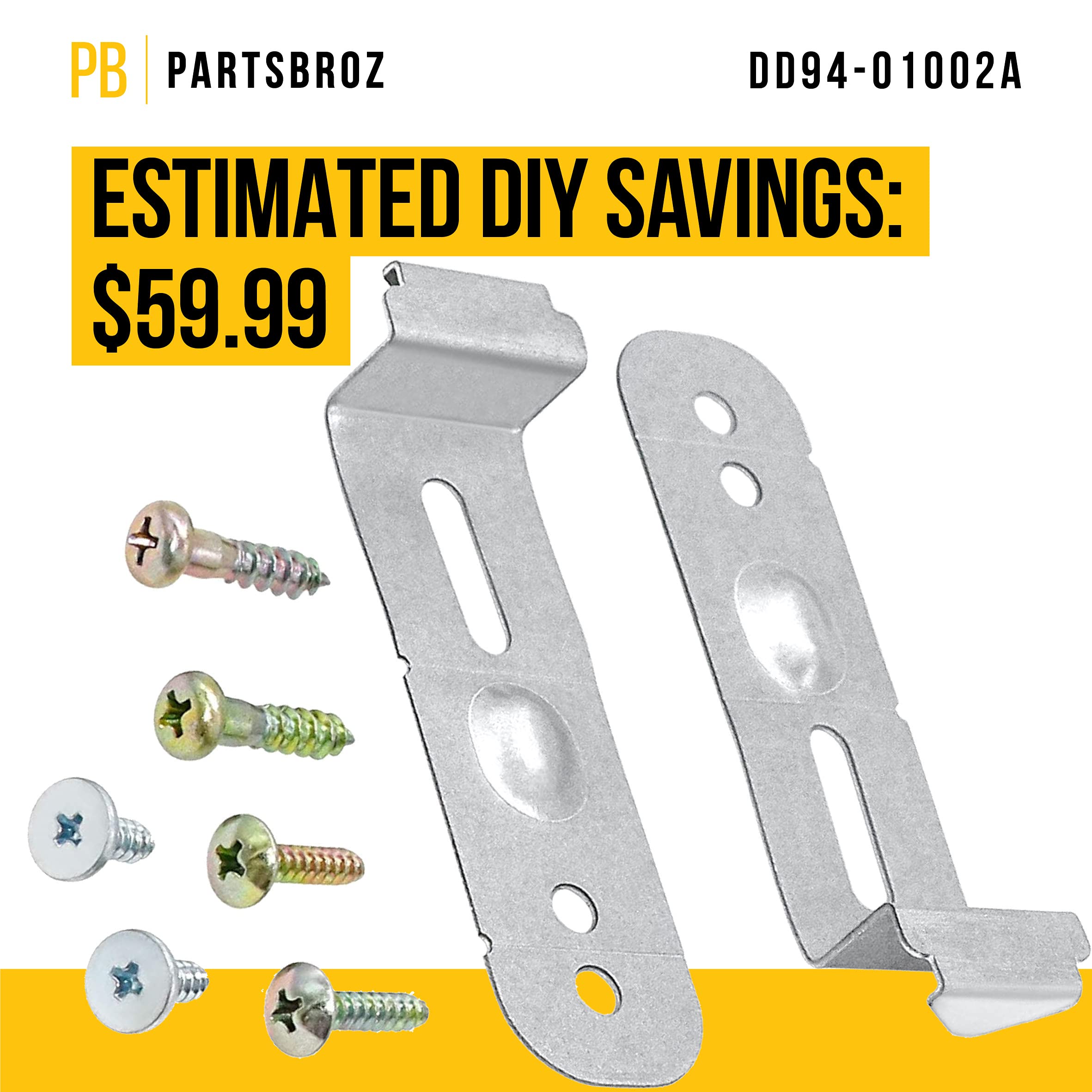 PartsBroz DD94-01002A Dishwasher Assembly-Install Kit Mounting Brackets - Compatible With Samsung - Replaces PS4222710 AP4450818 2077601 DW80R5060UG DW80R5060US