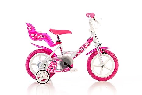 Mädchen Kinderfahrrad weiß 124RLN Mädchenfahrrad – 12 Zoll | TÜV geprüft | Original | Kinderrad mit Stützrädern - Das Fahrrad