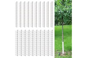 Aukney 20 Pcs Tree Trunk Protector-2 Size Plastic Spiral Tree Guard Tree Trunk Protector Wrap Tree Bark Protector Tube Tree Wraps to Protect Bark Tree Saplings from Rodents Rabbit Mowers (White)