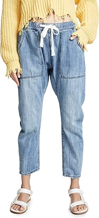 drawstring boyfriend jeans