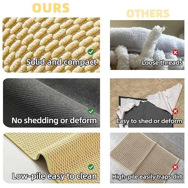 TYUU LARGE BATHROOM RUGS NON SLIP WASHABLE BATH RUGS SUPER ABSORBENT BATHROOM RUG THIN QUICK DRY LOW PILE BATH MATS, YELLOW 36″X48″
