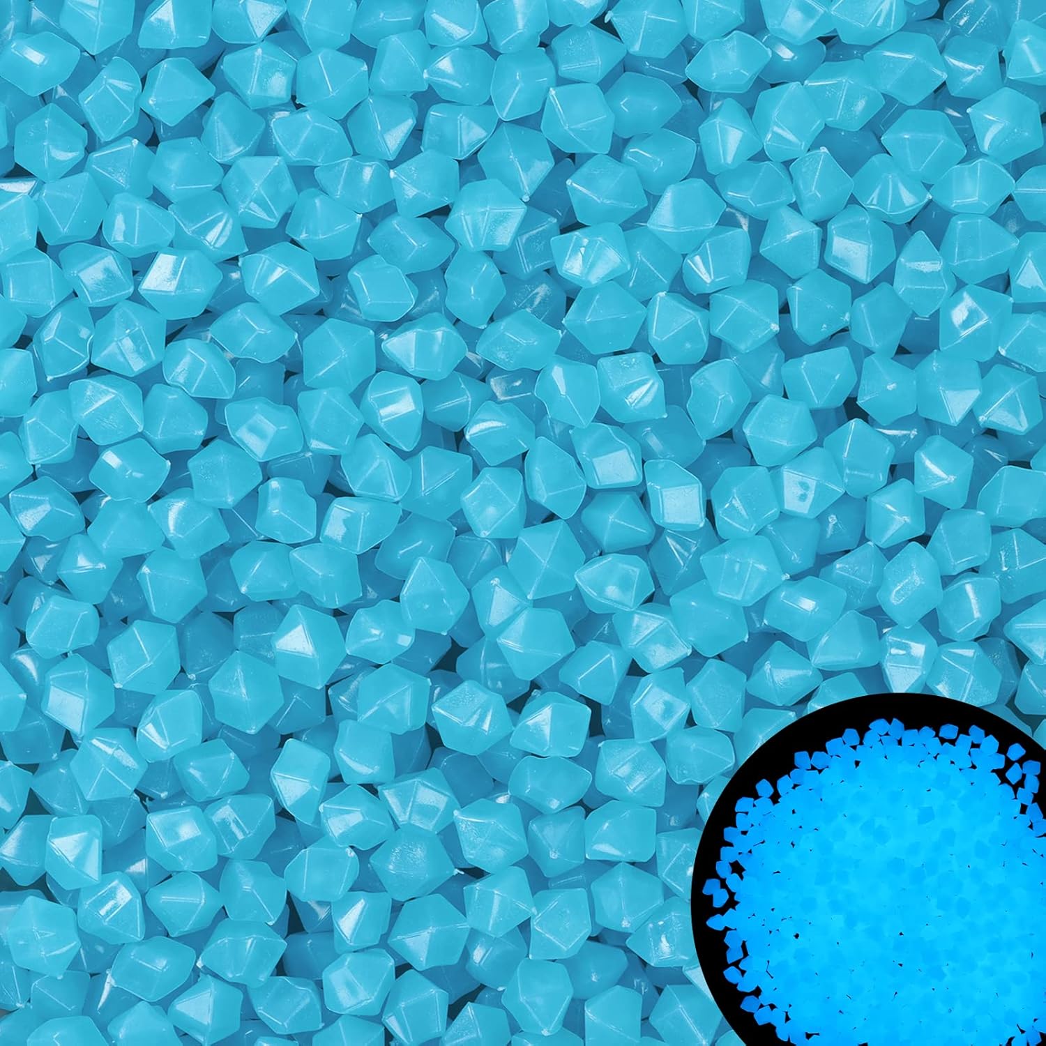 Hardscaping Materials - 850pc Blue Glow in The Dark Rocks Outdoor Decorative Stones Glow Stones Luminous Pebble Glowing Rocks Outdoor Decor Luminous Stone for Fish Tank Garden Patio Aquarium Walkway Driveway(Blue)