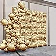 Orgnafey Gold Mylar Flat Square Foil Balloons Wall Tunnel Balloon Garland Arch Kit Metallic Double Sided Backdrop For New Year's Eve Wedding Graduation Anniversary Birthday Party Background Decoration