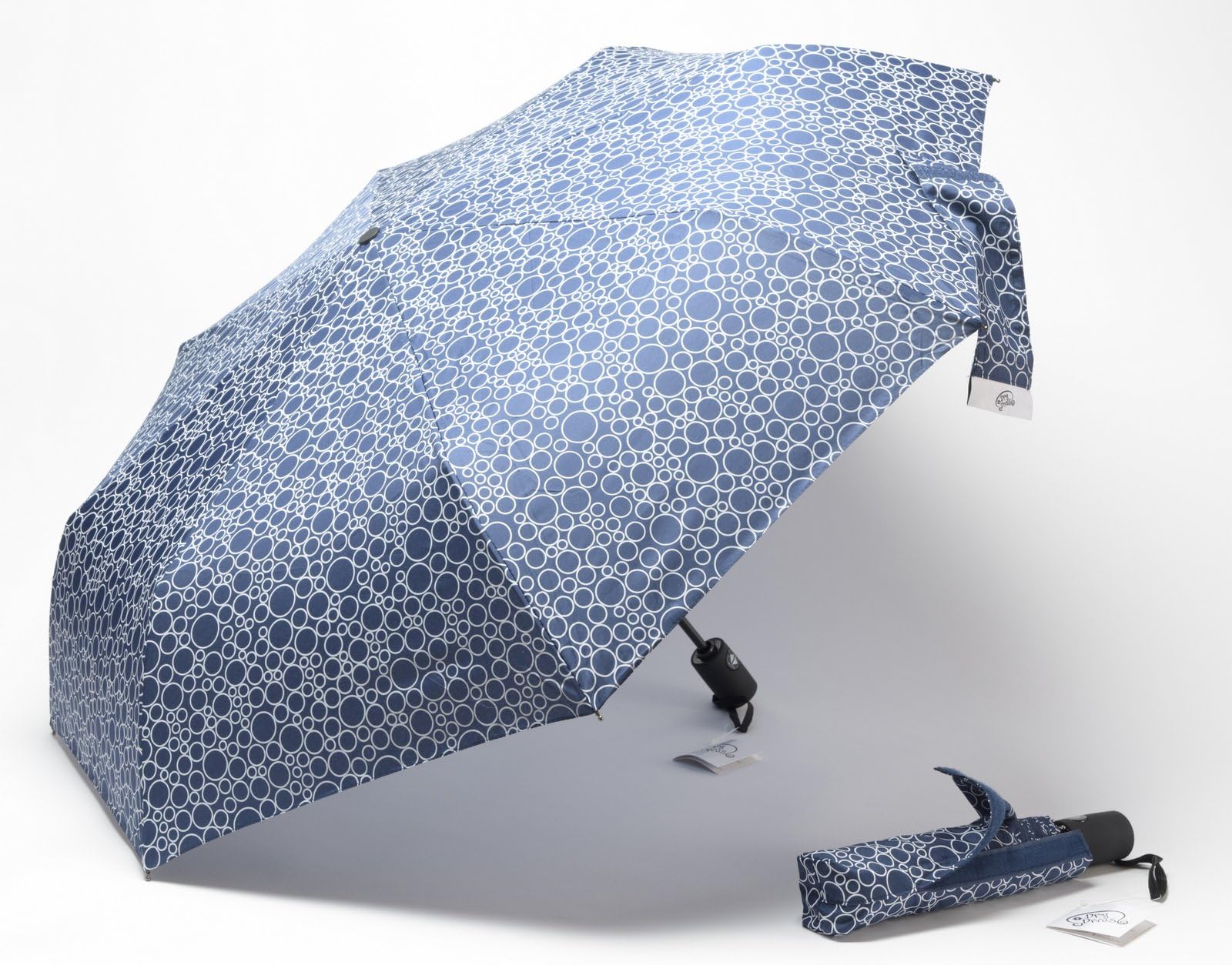 Dry Divas Umbrella - Fun, Fancy, Vibrant, Colorful Compact Travel Umbrella (Rain Bubbles)