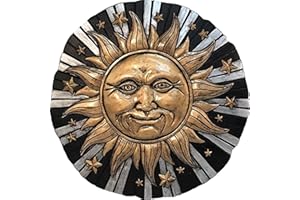 Spoontiques - Garden Décor -Sunface Stepping Stone - Decorative Stone for Garden