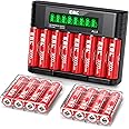 EBL Rechargeable Lithium AA Batteries 16 Pack, 3000mWh 1.5V Double A Battery with 1.5V & 1.2V AA AAA Battery Charger