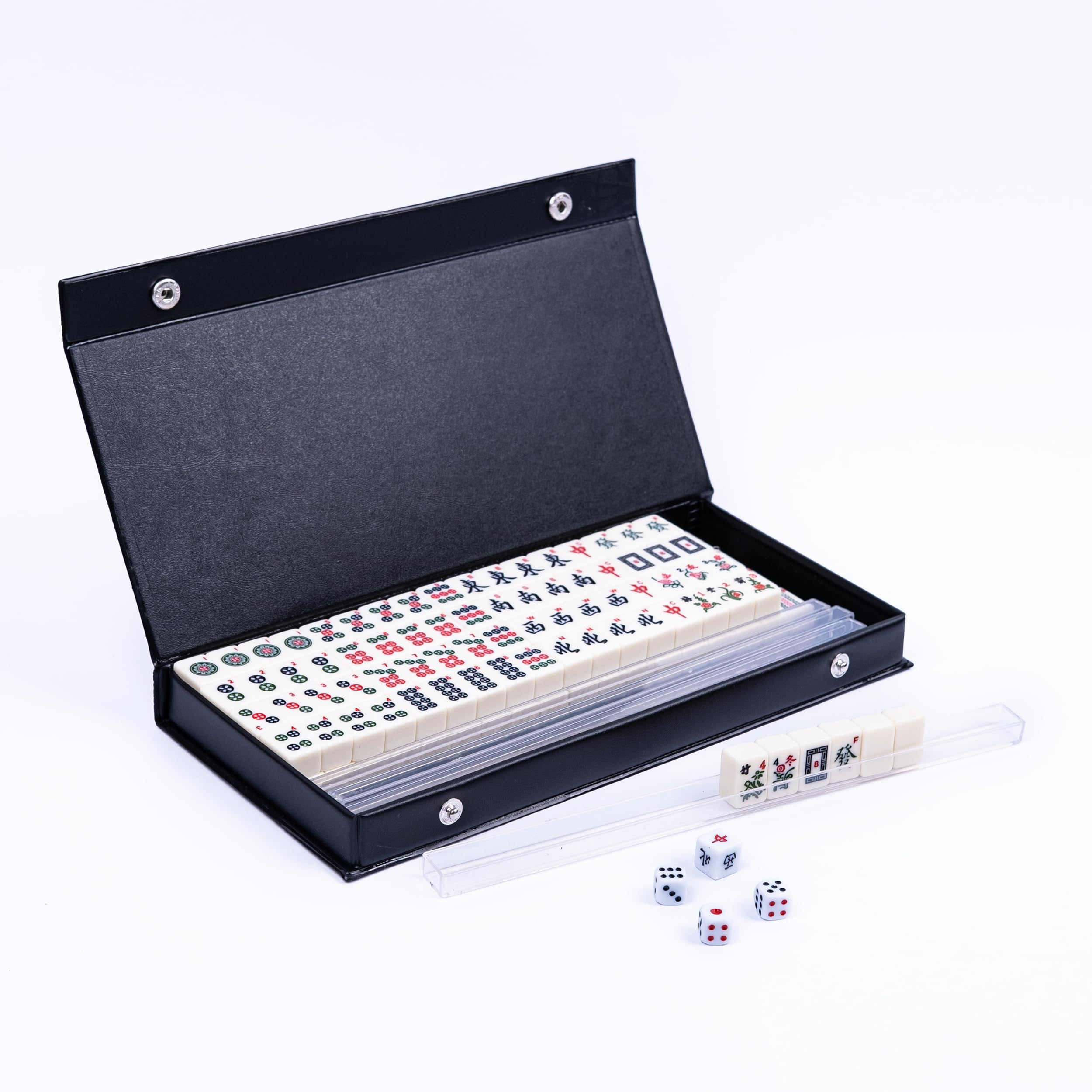 Photo 1 of drizzle Numbered Travel Mahjong Mini Set 20mm with Instructions - Portable 146 Tiles for Beginners with 4PCS Racks 2 Pounds Chinese Mah-Jong Game ??