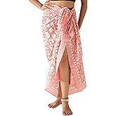 100% Cotton Sarong Coverup for Women Indian Hand Block Print Swimsuit Pareo Wrap Skirt Beach Bikini Cover Up Long (73" x 43")
