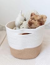 OrganiHaus Set of 3 Woven Cotton Rope Baskets White view 7