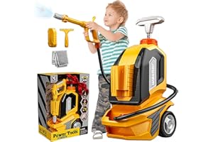 LITTCO Kids Clean Car Wash Toys (Manual Pressure), with Scraper & Sponge & Towel, Pretend Playing Cleaning Set, Christmas, Role Playing Gift for Toddlers Boys & Girls Ages 3+