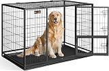 Feandrea Heavy-Duty Dog Crate 122 x 74.5 x 80.5 cm Double Doors