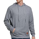 VICT POPU Hoodies For Men Pullover Long Sleeve hooded Plaid Jacquard With Big Pockets Solid Color Sweatshirt