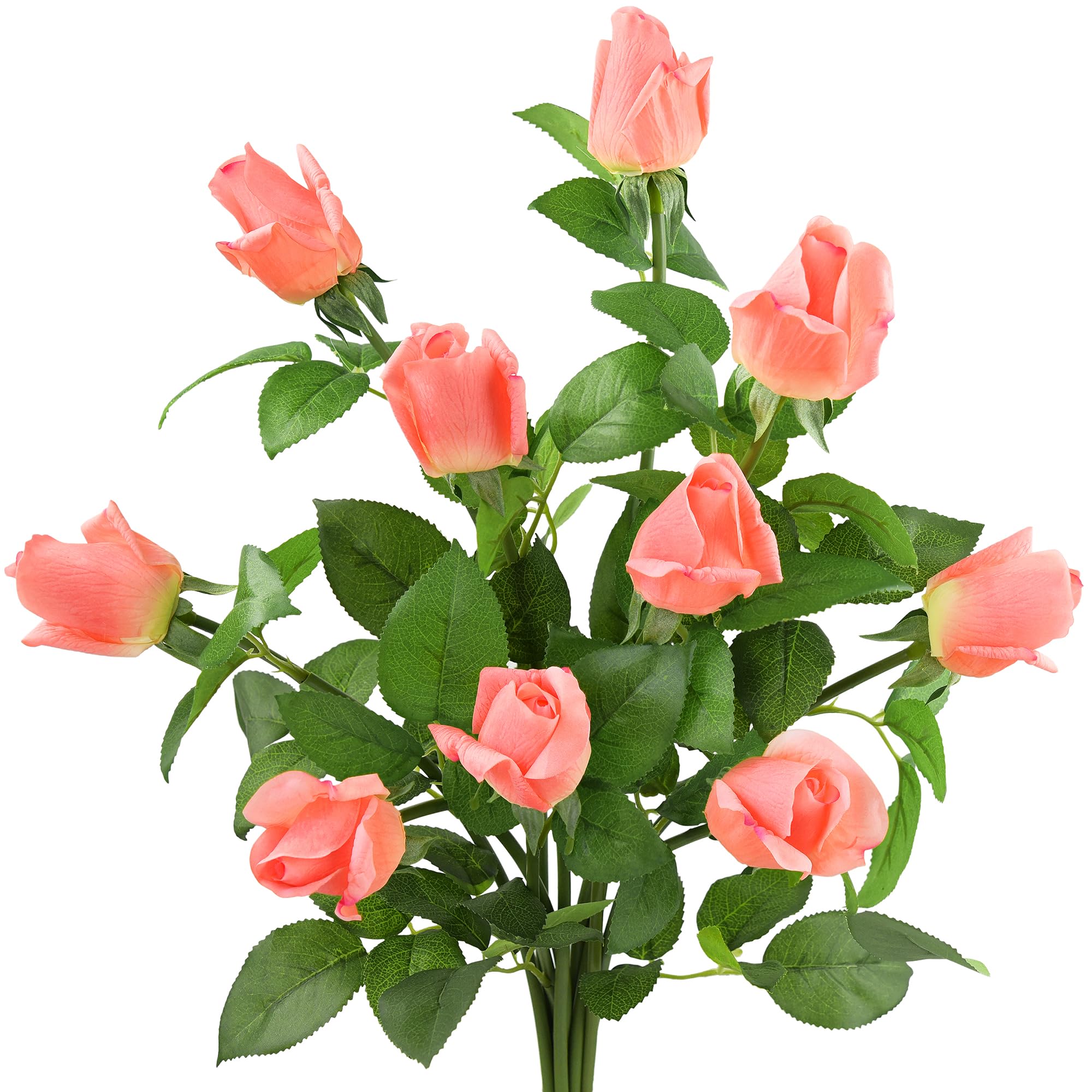 FiveSeasonStuff Roses Artificial Flowers 10 Long Stems (53cm) Dark Pink Real Touch Silk Roses ‘Petals Feel and Look like Fresh Roses’ Bouquet of Flowers Floral Arrangements