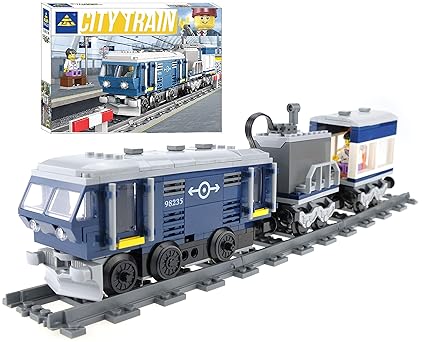 Infunity Passenger Toy Train Set With Motor Compatible With Lego Train Track Electric Train Set