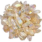 Amazing Gemstone Angel Aura Quartz Raw Crystals Point and Healing Stones, Natural Rocks for Meditation and DIY Raw Stones and Crystals (1 lb)