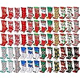 LCPQMZGH Christmas Socks for Adults, Bulk Pack of 60 Pairs, Random Styles, Holiday Gift Set for Homeless